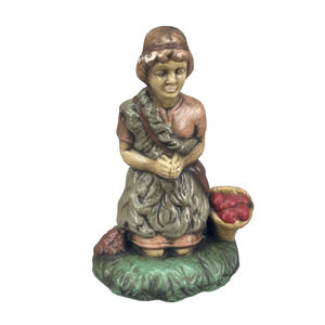 Vtg 70s HOLLAND MOLD Kneeling SHEPARD BOY Fruit Basket NATIVITY Figure Christmas